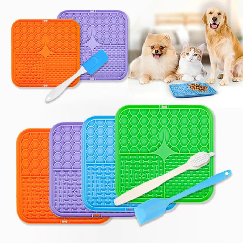 colorful-silicone-pet-licking-mat-with-brush-and-spatula-for-dogs-and-cats